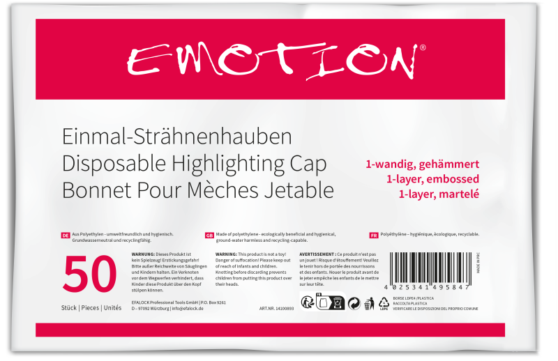 Emotion - Einmal-Strähnenhaube gehämmert - 50Stück