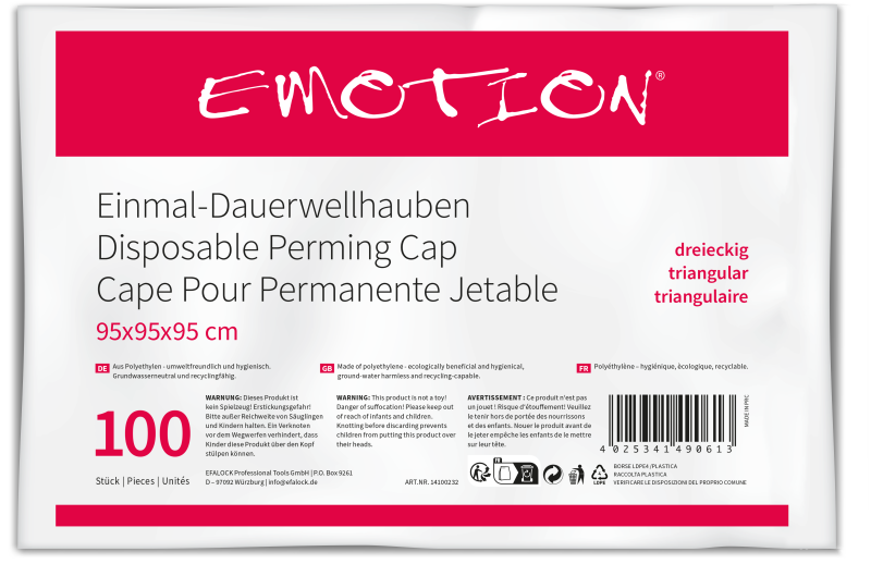 Emotion - Einmal-Dauerwellhaube, dreieckig - 100Stück