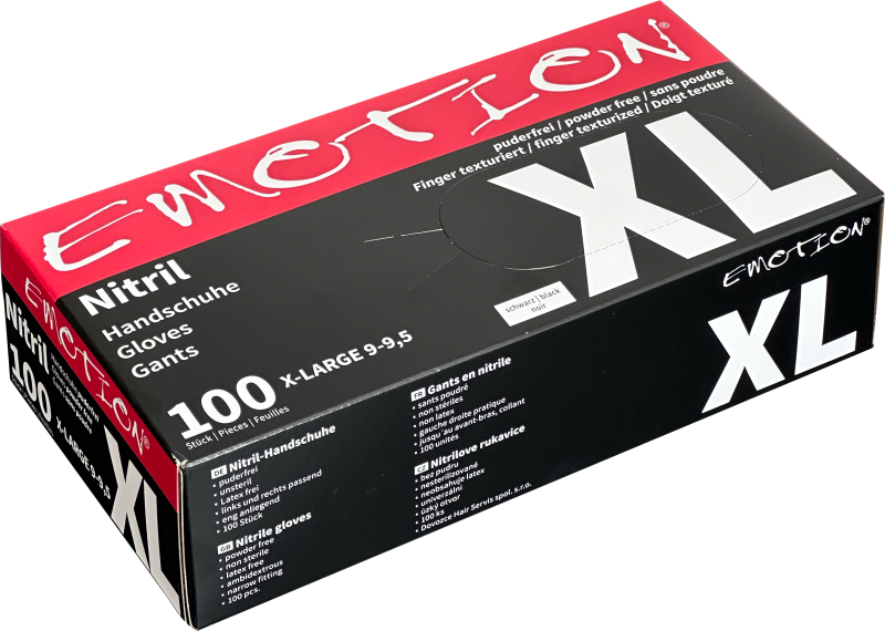 Emotion - Nitril Handschuhe ungepudert schwarz - XL