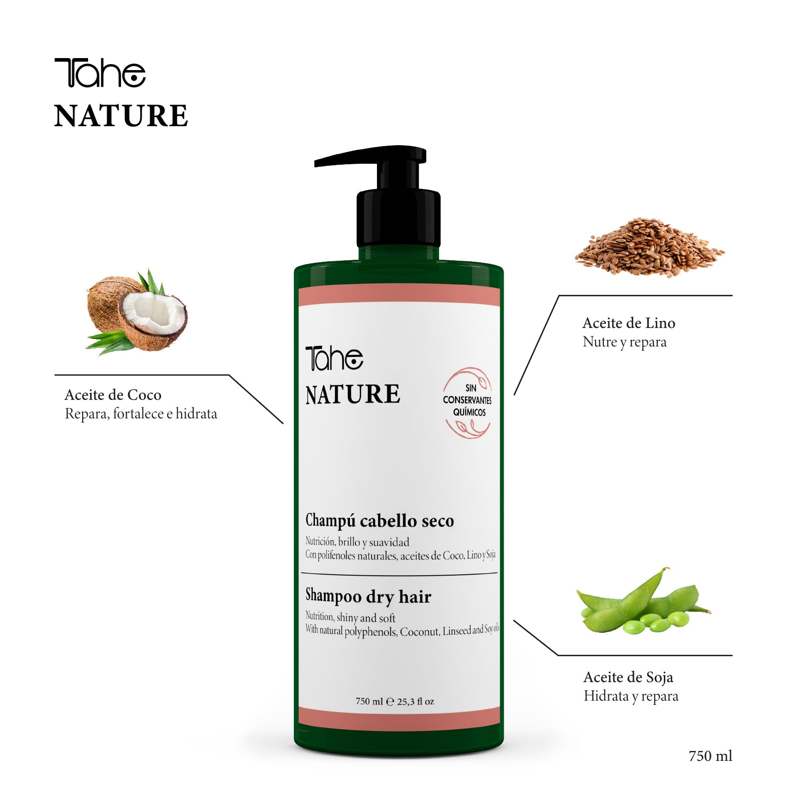 TAHE - Nature Dry Hair Shampoo - 750ml