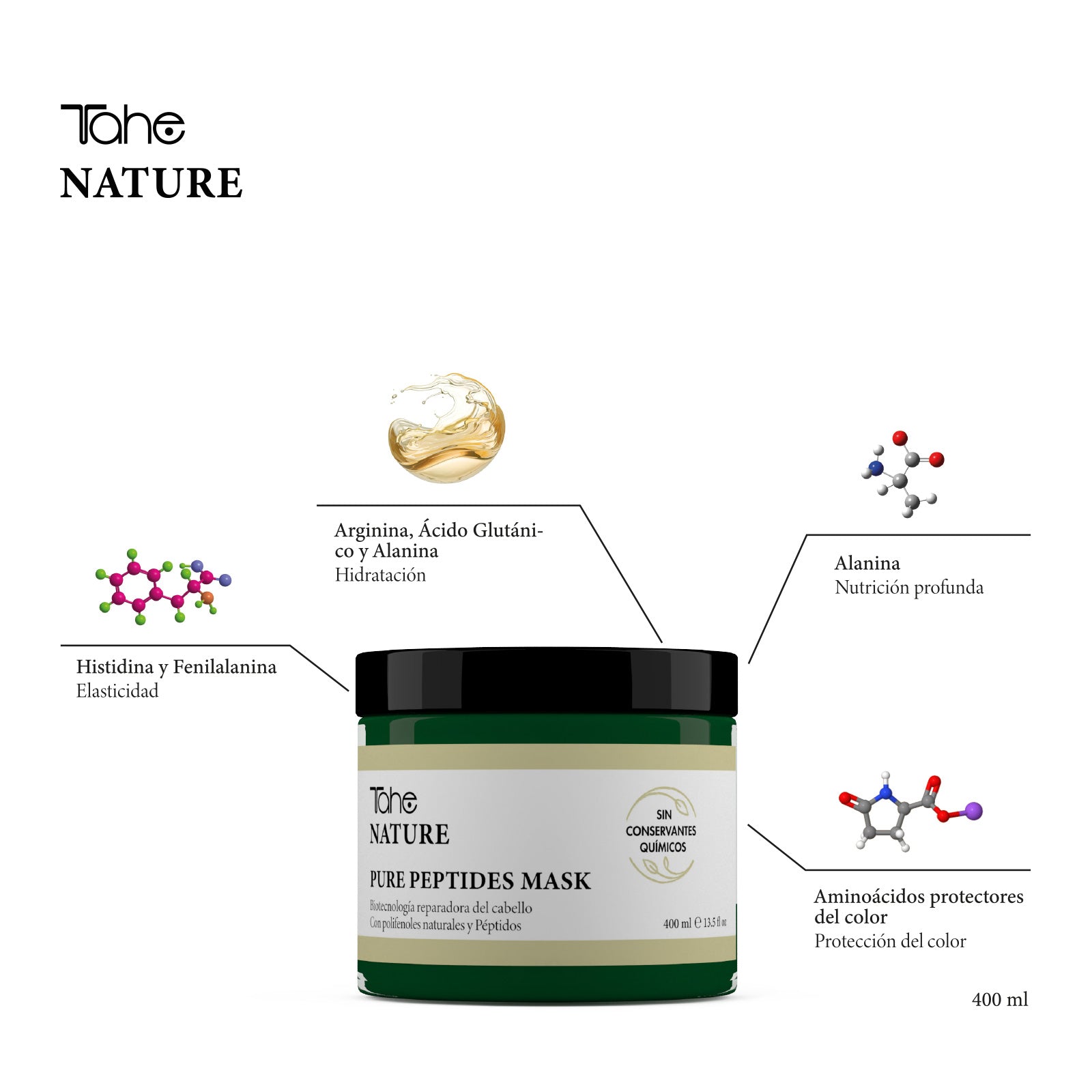 TAHE - Nature Pure Peptides Dry Hair Mask - 400ml