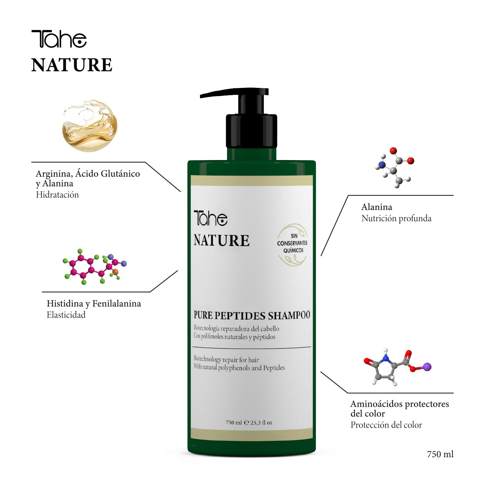 TAHE - Nature Pure Peptides Shampoo - 750ml